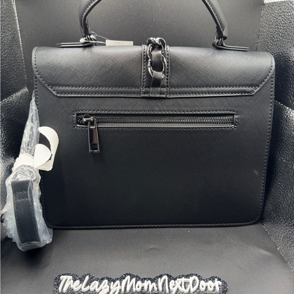 ALDO Black Satchel Bag with Chain Detail - Picture 2 of 2